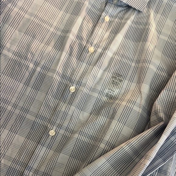 Calvin Klein Men's Blue Checkered Shirt long sleeve 16-16 1/2 32/33 Large NWT - Picture 8 of 10